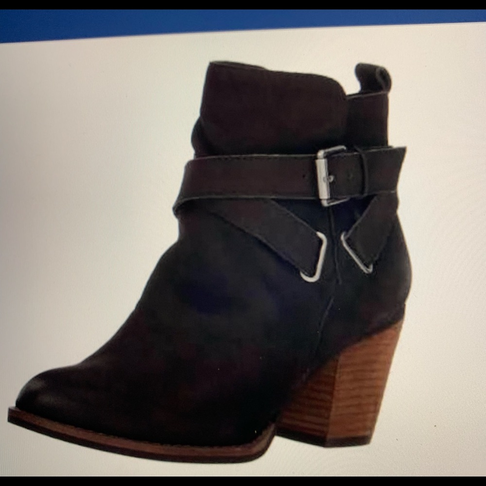Sam Edelman black bootie with criss cross buckle. NWOT
